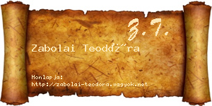 Zabolai Teodóra névjegykártya